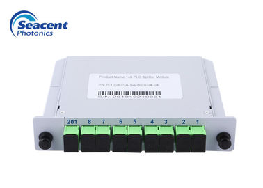 1x8 الألياف البصرية PLC الفاصل صندوق الإدراج وحدة 0.9 مم مع موصل SC APC
