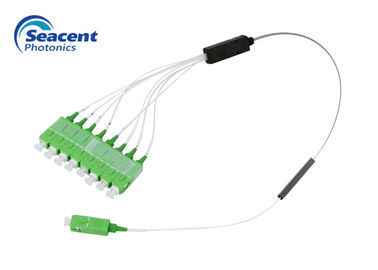 1x8 فرع نوع الألياف البصرية Plc الفاصل قناة جيدة التوحيد 1260-1650 نانومتر