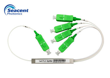 مصغرة نوع 1x4 الألياف البصرية Plc الفاصل مع SC / APC موصل انخفاض خسارة الإدراج
